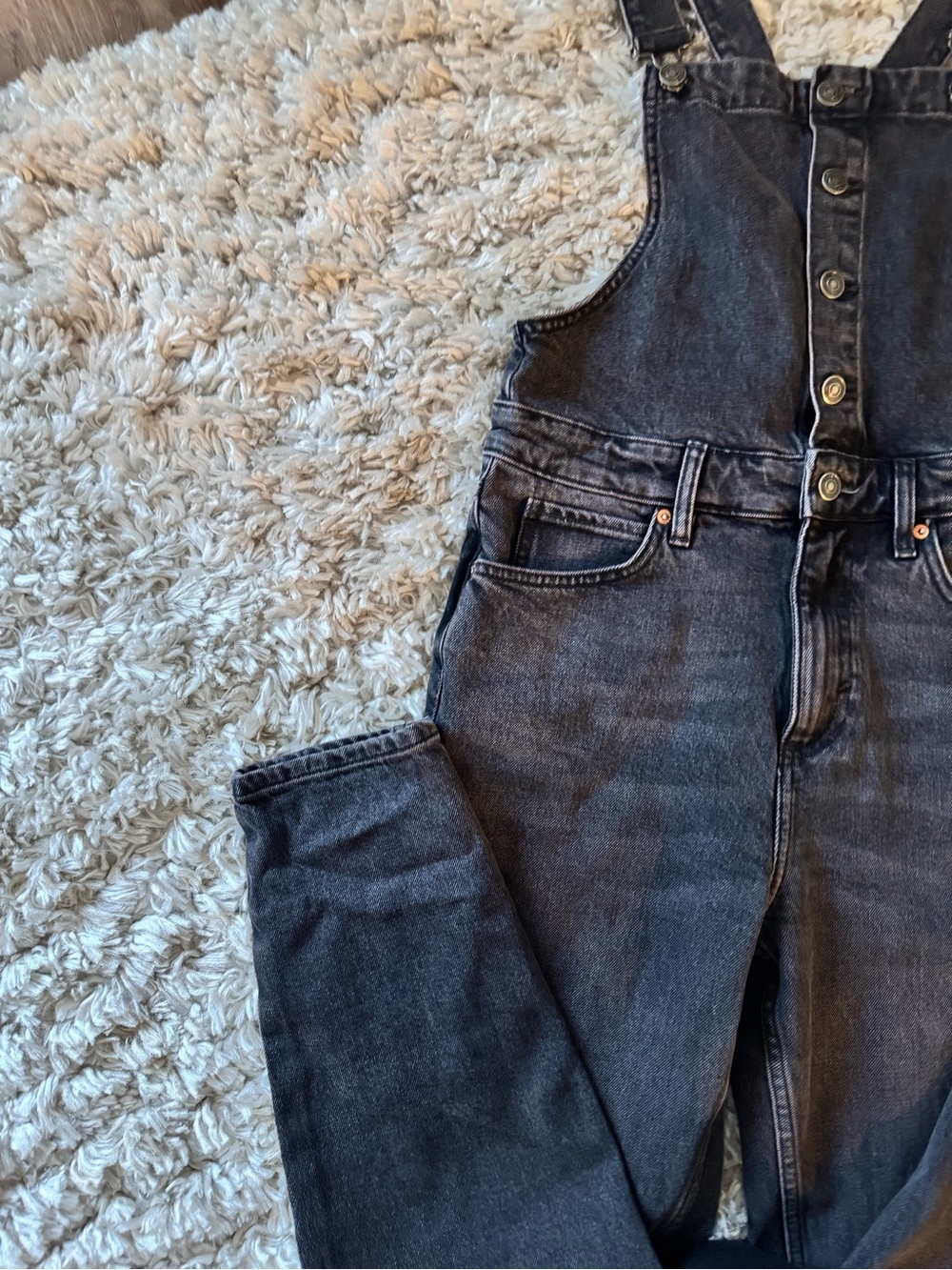 We The Free Black Denim High-Bib Overalls - Picture 4 of 7